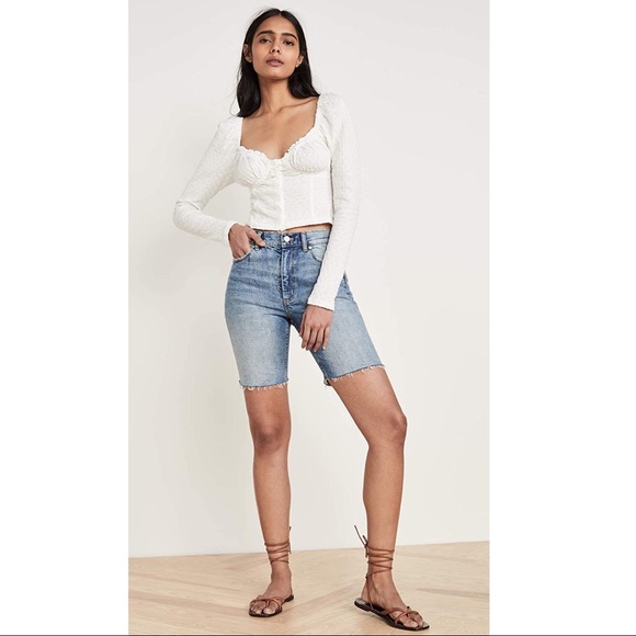 Free People Ladybug Long Sleeve Top in White Bustier - Picture 8 of 9